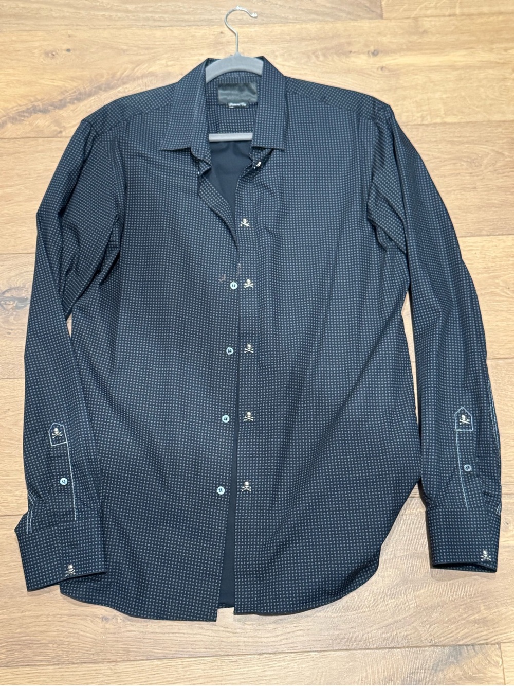 Philipp Plein Black Dress Shirt Skull